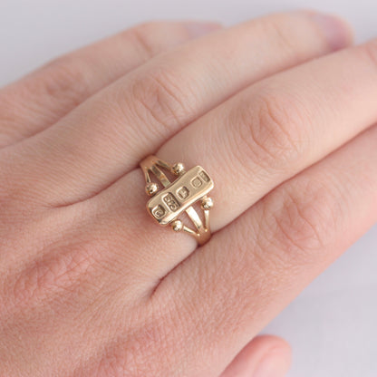 vintage 9ct gold ingot ring