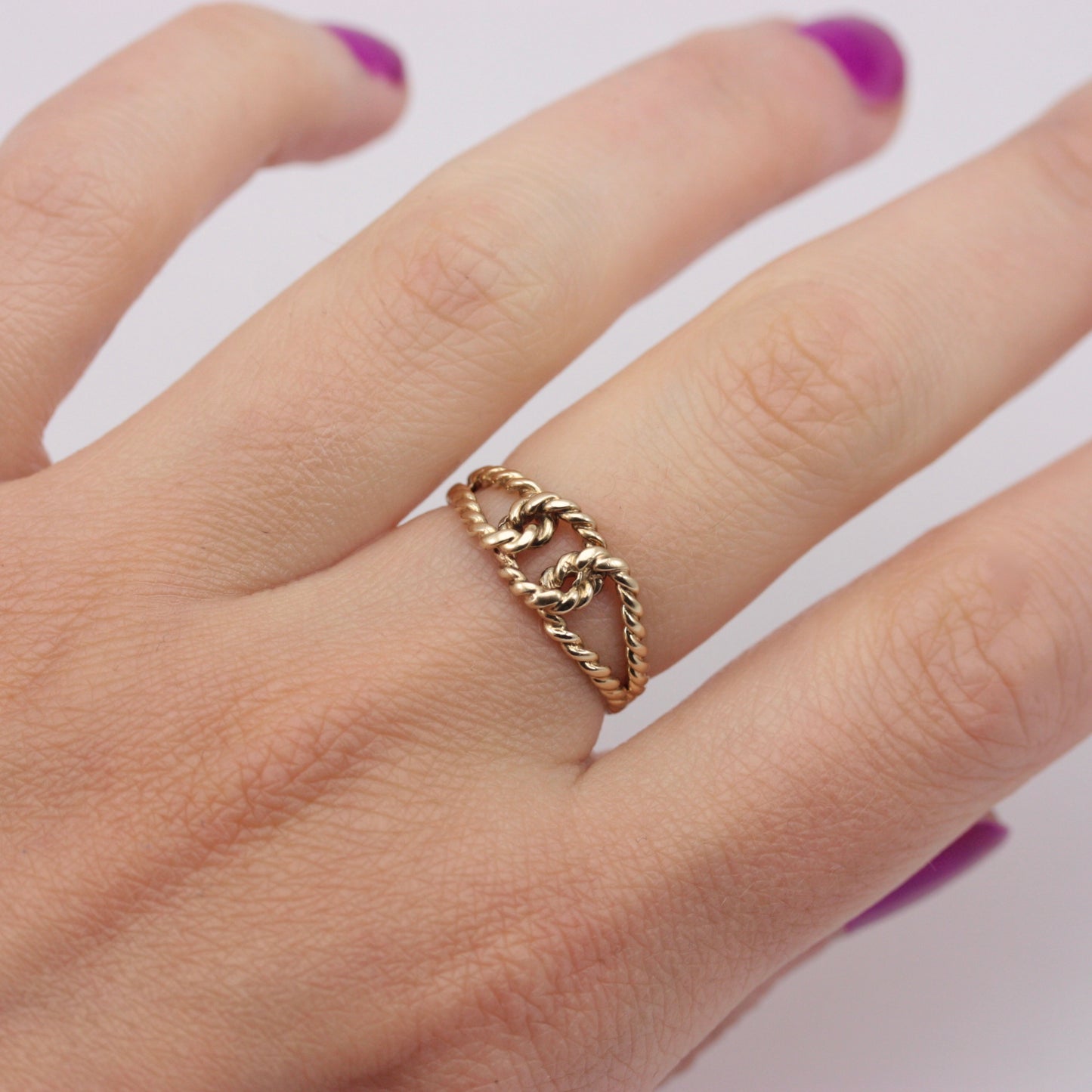 Vintage 9ct Gold Rope Knot Ring, 1978