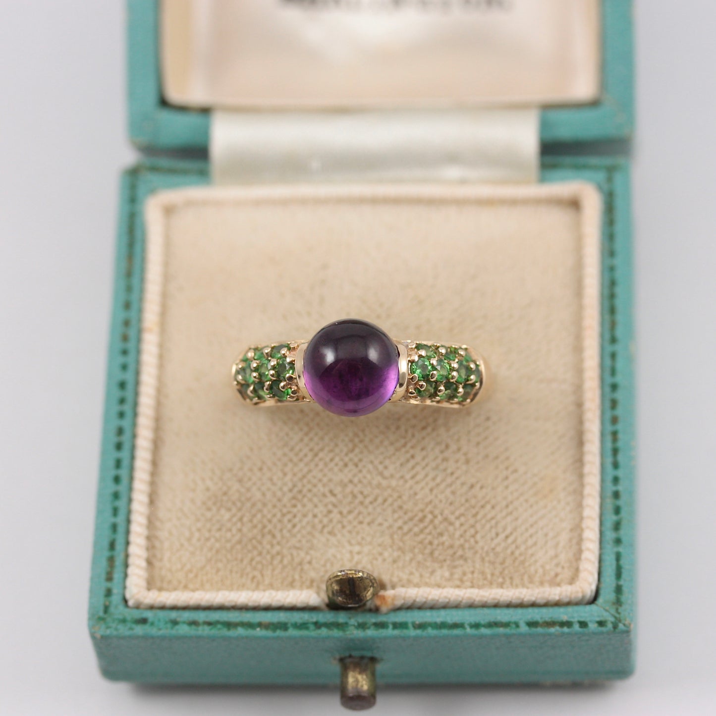 Pre-owned 9ct Gold Amethyst and Tsavorite Garnet Ring, Sunday's Child