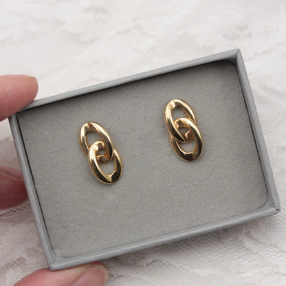 vintage curb chain stud earrings