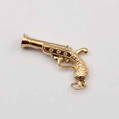 Vintage 9ct Gold Pistol Charm, 1972