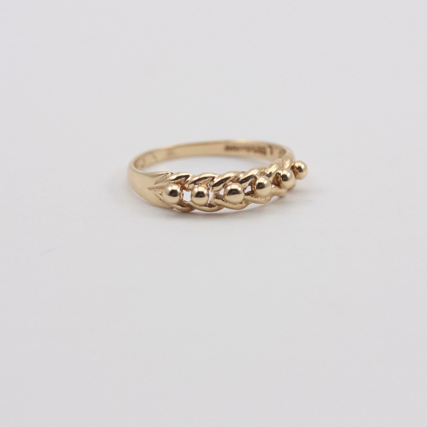Vintage 9ct Gold Single Row Keeper Ring, 1982