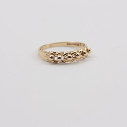 Vintage 9ct Gold Single Row Keeper Ring, 1982