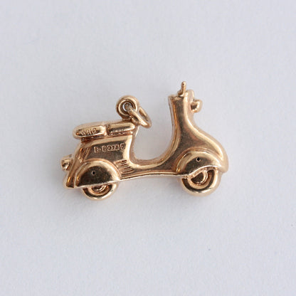 Vintage 9ct Gold Scooter Charm, 1959