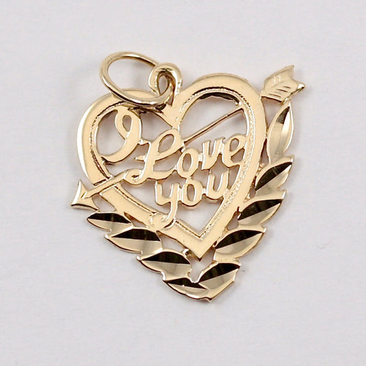 Vintage 'I Love You' Heart and Arrow Pendant