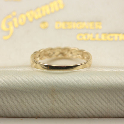 Vintage 9ct Gold Diamond Hearts Band