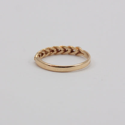 Vintage 9ct Gold Single Row Keeper Ring, 1983