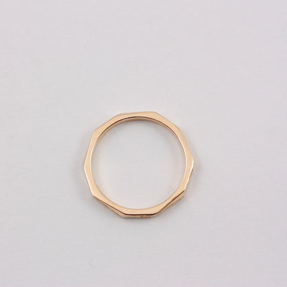Vintage 9ct Gold Patterned Decagon Band Ring, 1953