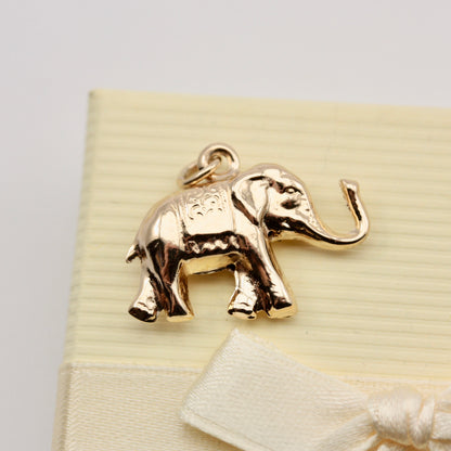 Vintage 9ct Gold Elephant Charm, 1975