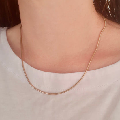 Vintage 9ct Yellow Gold Snake Chain Necklace, BALESTRA, 1977