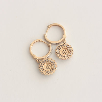 Pre-owned 9ct Gold and Diamond Hoop Dangle Earrings