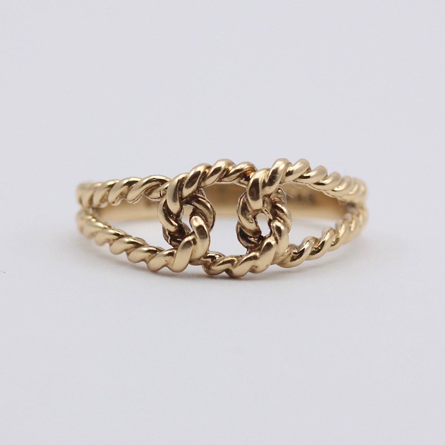 Vintage 9ct Gold Rope Knot Ring, 1978