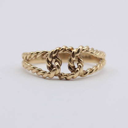 Vintage 9ct Gold Rope Knot Ring, 1978