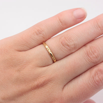 Vintage 22ct Gold Orange Blossom Octagon Ring, 1949