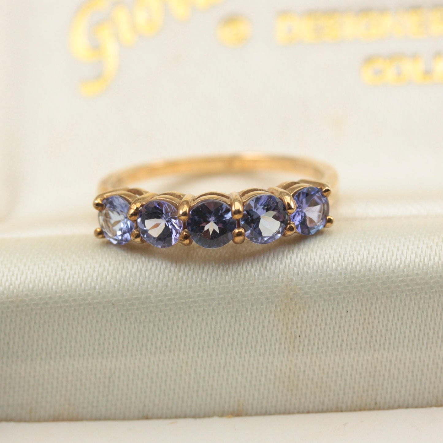 Pre-owned 9ct Gold Tanzanite 5 Stone Ring