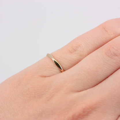 Vintage 9ct Gold Slim Angled Stacking Ring, c1950s