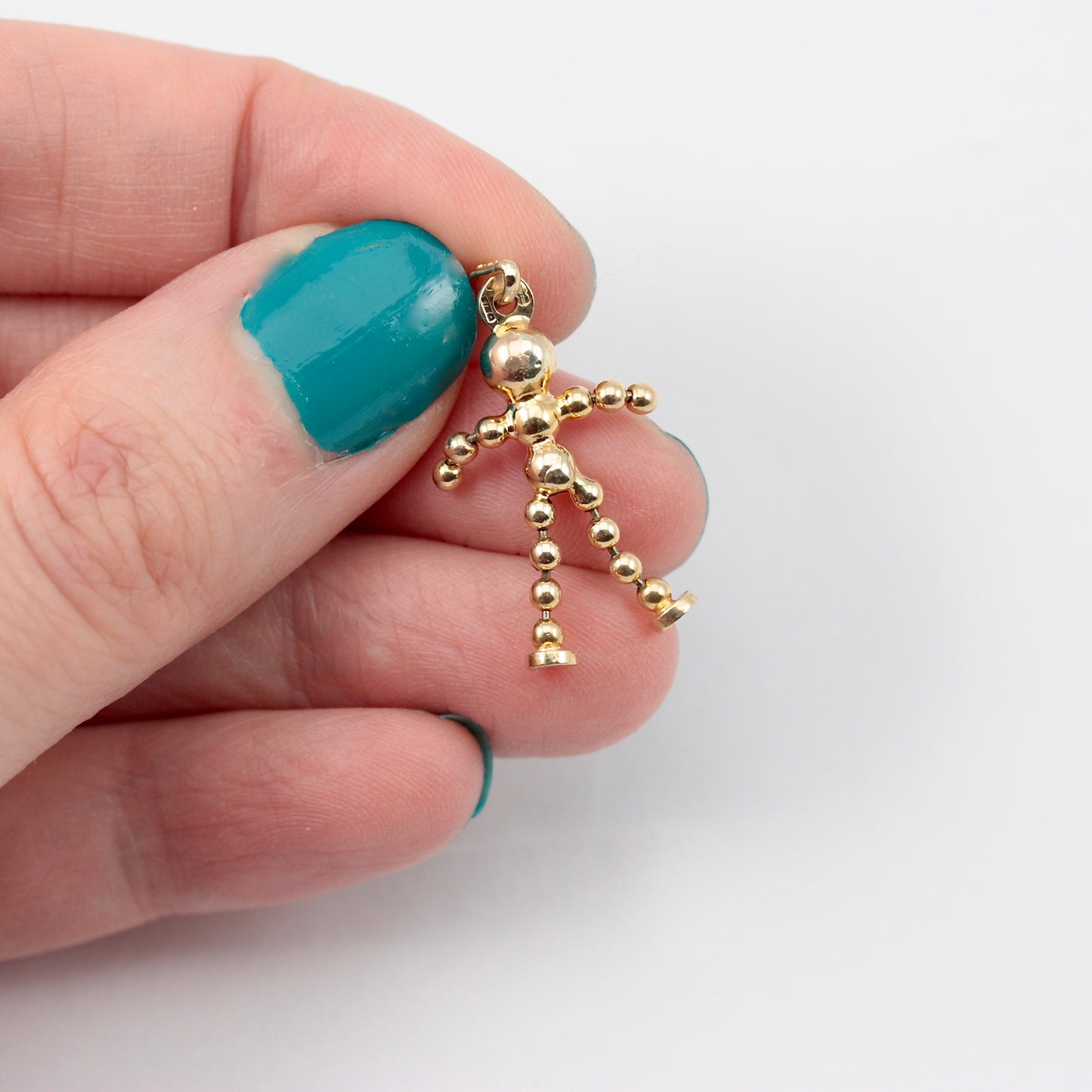 Vintage 9ct Gold Ball Chain Boy Charm, Unaoerre