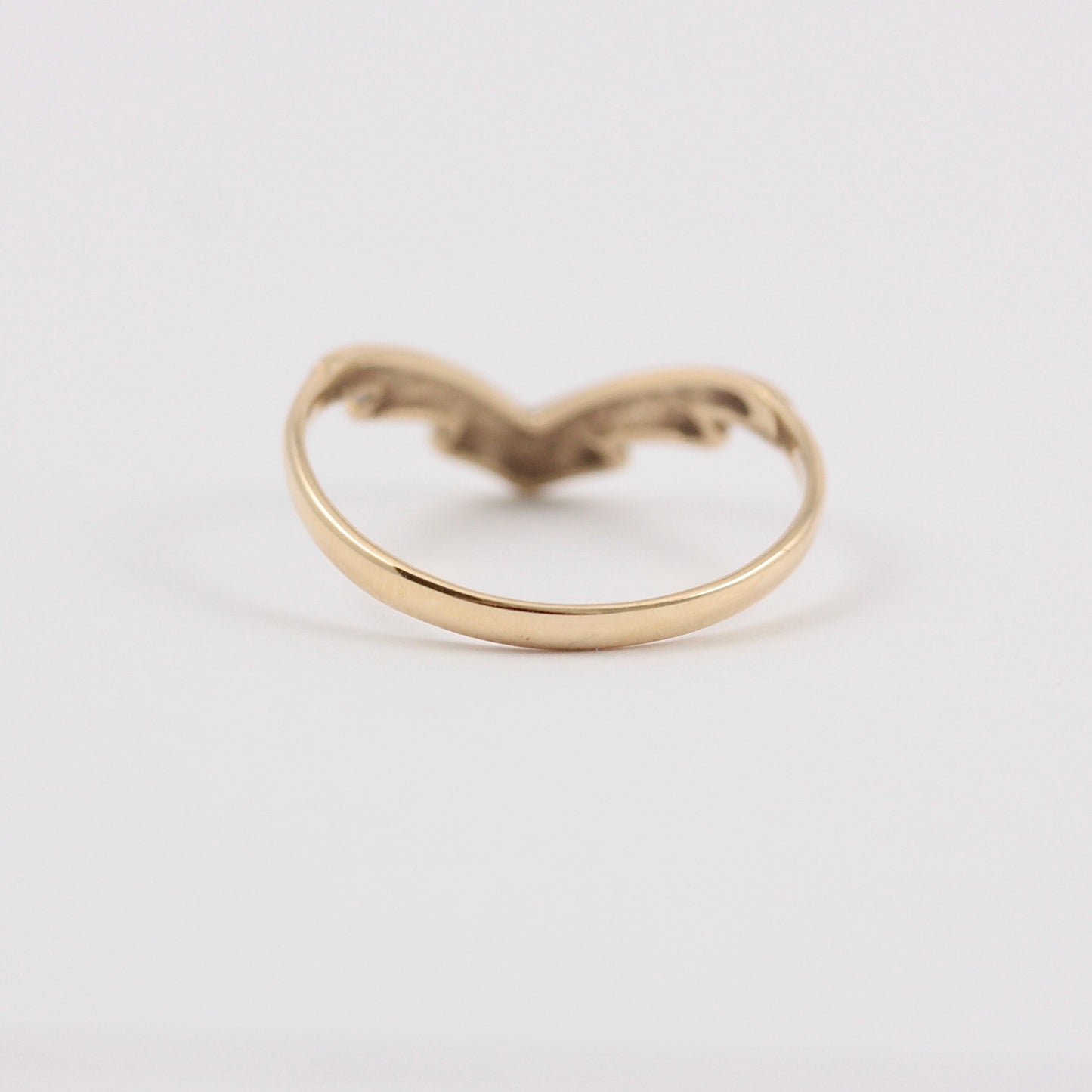 Vintage 9ct Gold Chevron Wishbone Ring, 1993