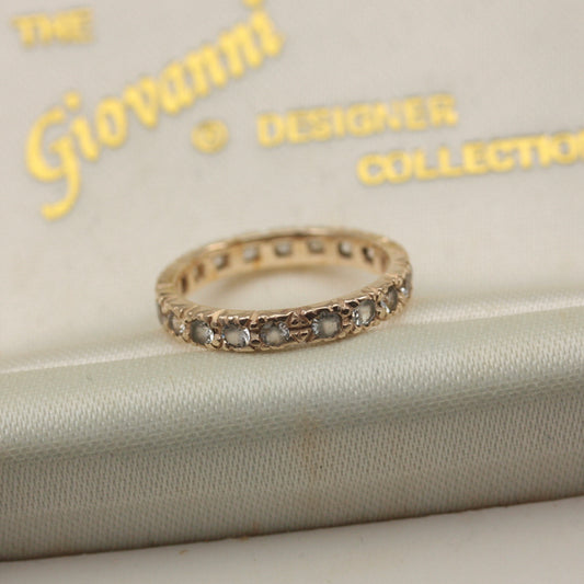 Vintage 9ct Gold Colourless Quartz Eternity Ring, 1970s