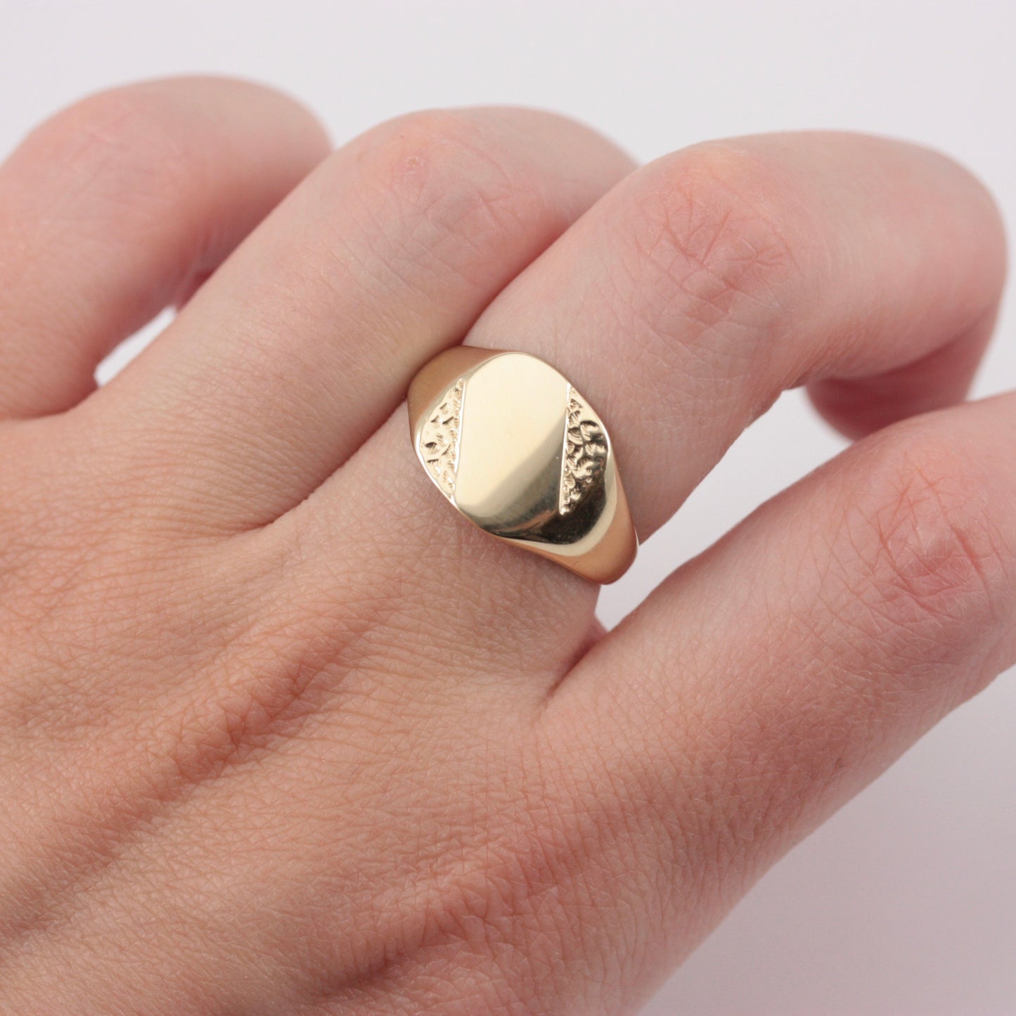 Vintage 9ct Gold Cushion Shaped Signet Ring, 1990