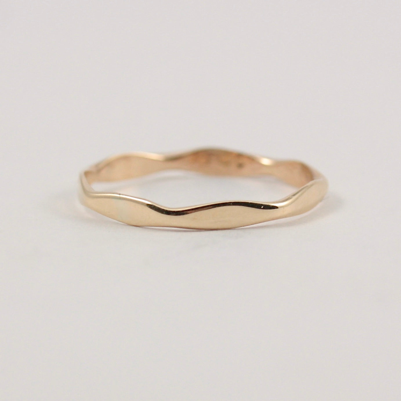 Vintage 9ct Gold Slim Angled Stacking Ring, c1950s