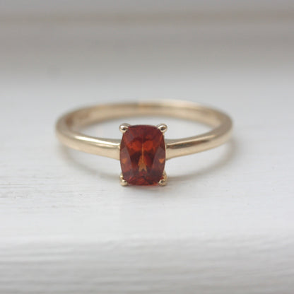 Pre-owned Orange Hessonite Garnet Solitaire Ring, 2014