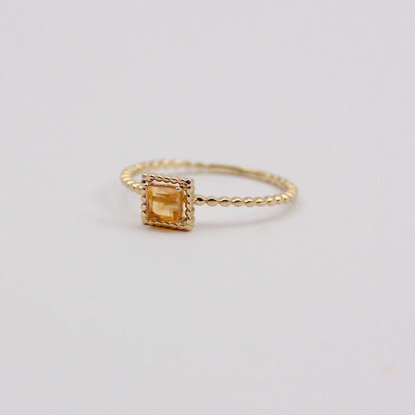 Dainty 14ct Gold Citrine Solitaire Ring