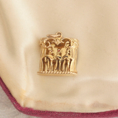 Rare Vintage 9ct Gold Moving Can Can Dancers Charm, GJLD, 1957