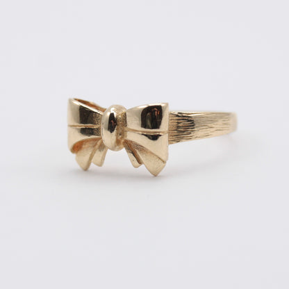 Vintage 9ct Gold Bow Ring, 1988