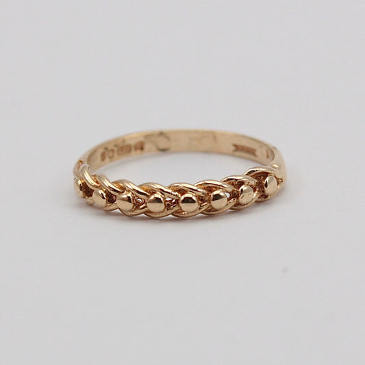 vintage 9ct gold single row keeper ring