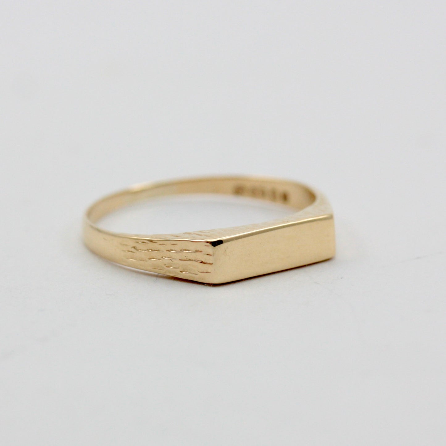 Vintage 9ct Gold Bar Signet Ring, 1981