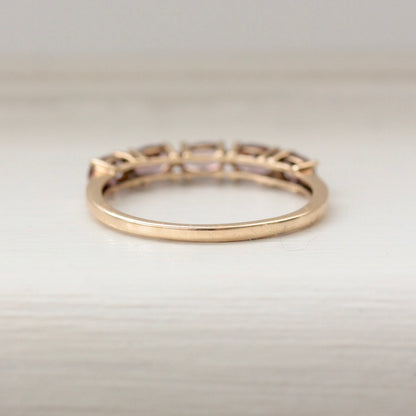 Pre-owned 9ct Gold Pink Gem 5 Stone Ring, 2015