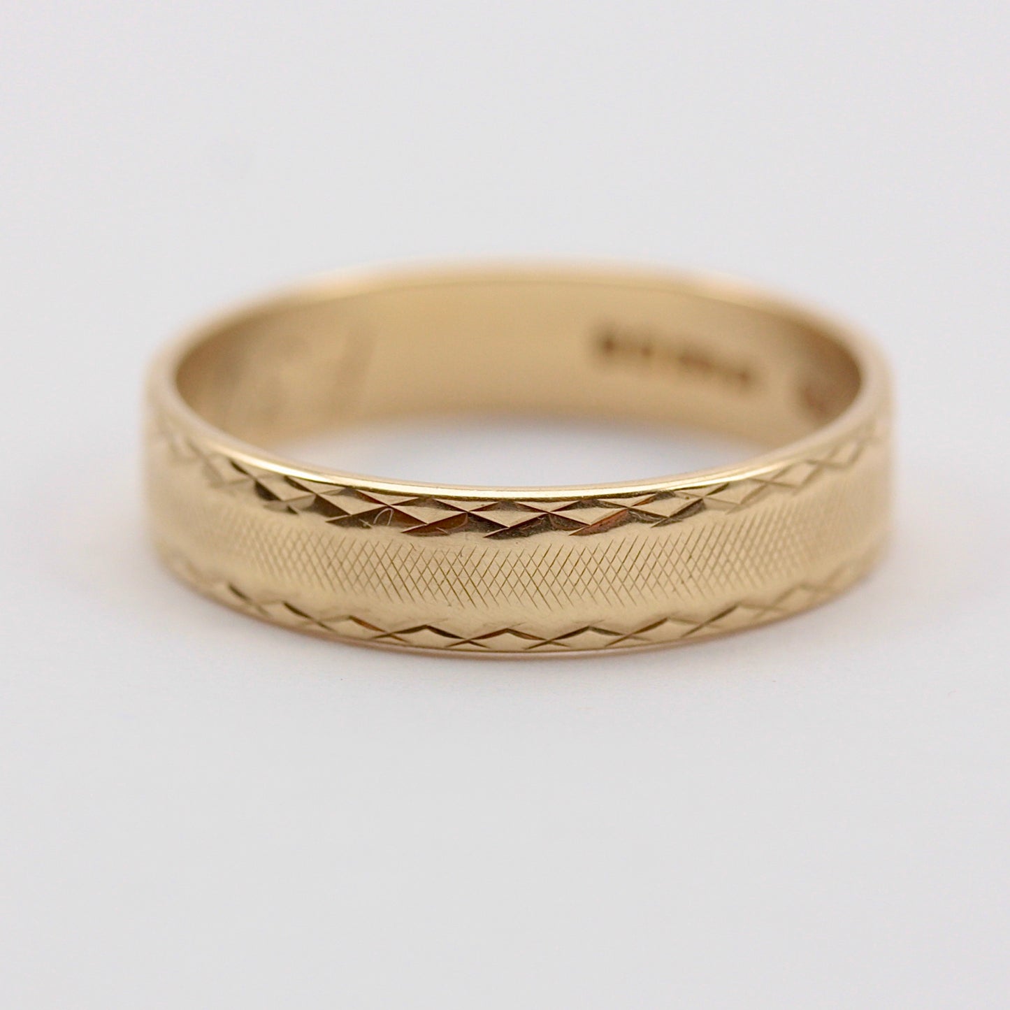 Vintage 9ct Gold Textured Band Ring, 1982