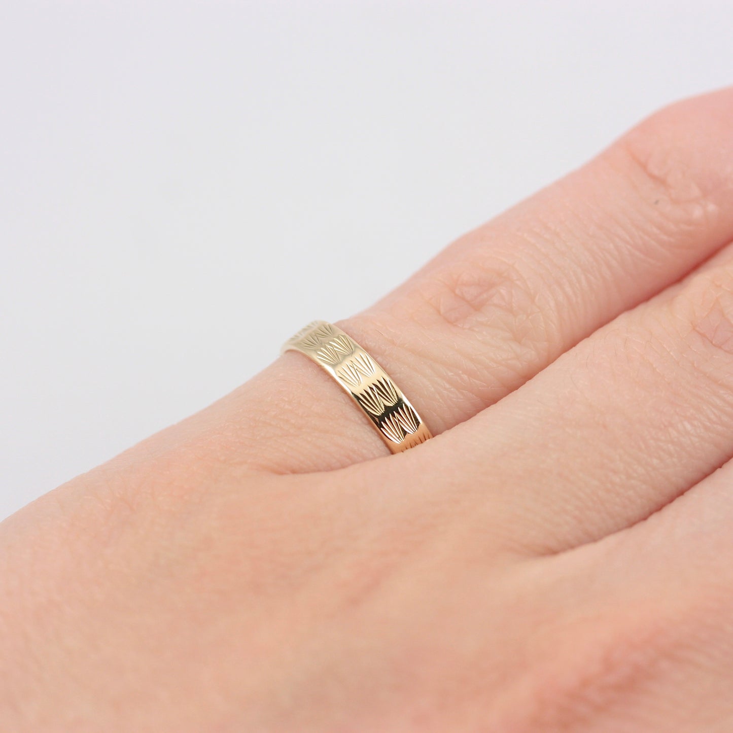 Vintage 9ct Gold Textured Band Ring, 1978