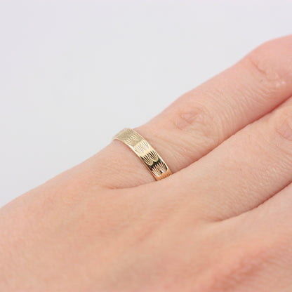 Vintage 9ct Gold Textured Band Ring, 1978