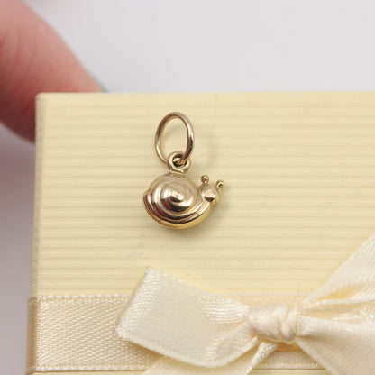 Small Vintage 9ct Gold Snail Charm