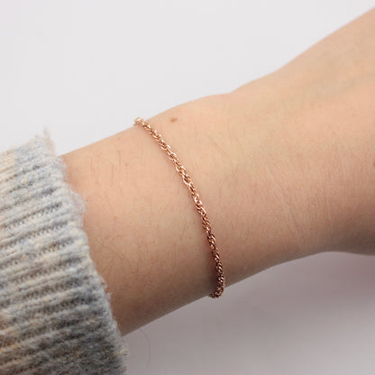 Pre-owned 9ct Rose Gold Prince of Wales Chain Bracelet, 7.5 inches