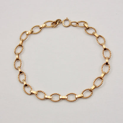 Vintage 9ct Gold Rope Link Bracelet, 1992, Unoaerre