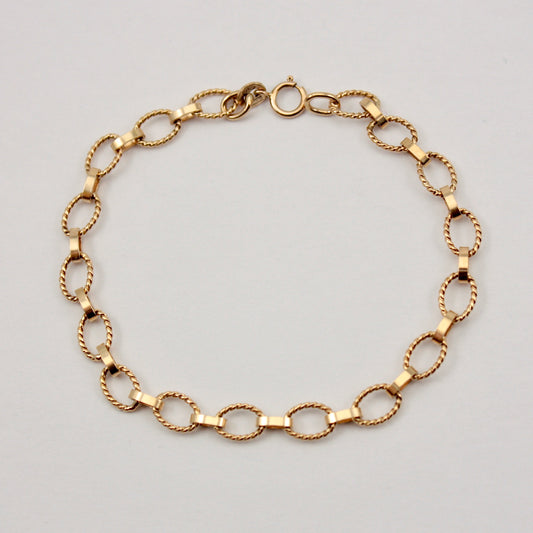 Vintage 9ct Gold Rope Link Bracelet, 1992, Unoaerre