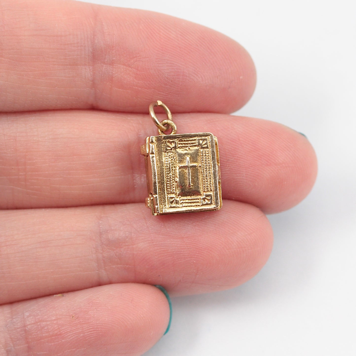Vintage 9ct Gold Opening Lord's Prayer / Bible Charm, by NUVO, 1972
