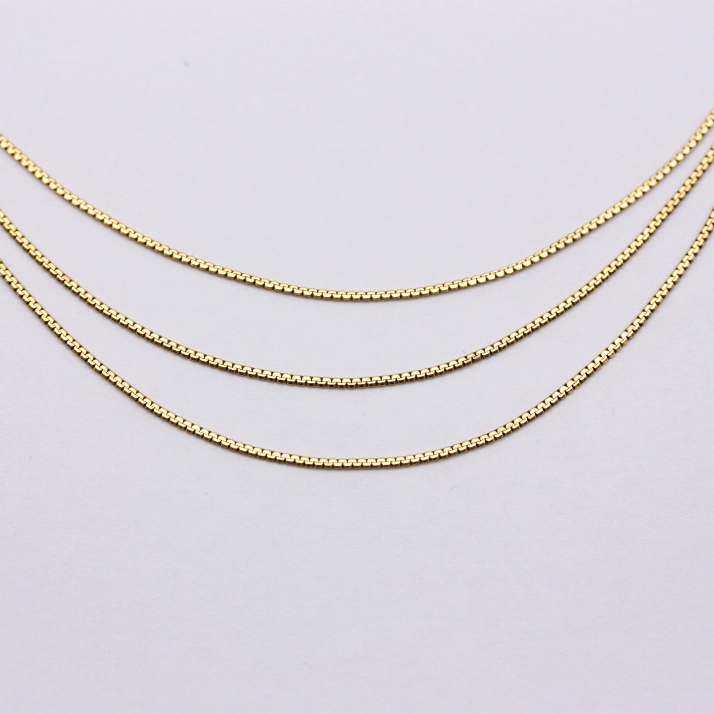 Short Vintage 9ct Gold Triple Strand Necklace, 1980