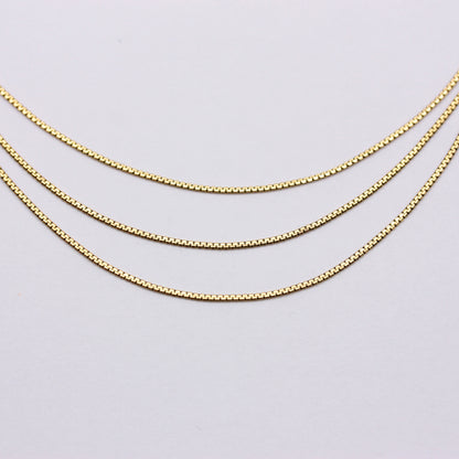 Short Vintage 9ct Gold Triple Strand Necklace, 1980