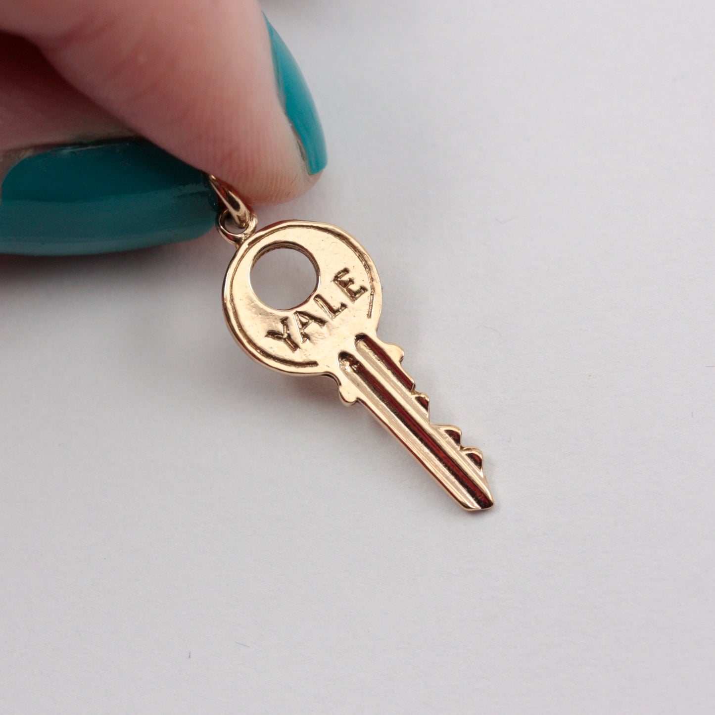 Vintage 9ct Gold Yale Key Charm, 1961