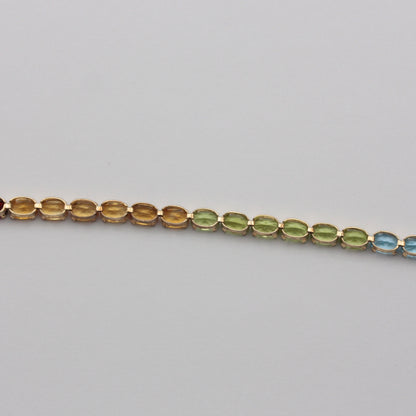Vintage 9ct Gold Rainbow Gemstone Bracelet, 1998