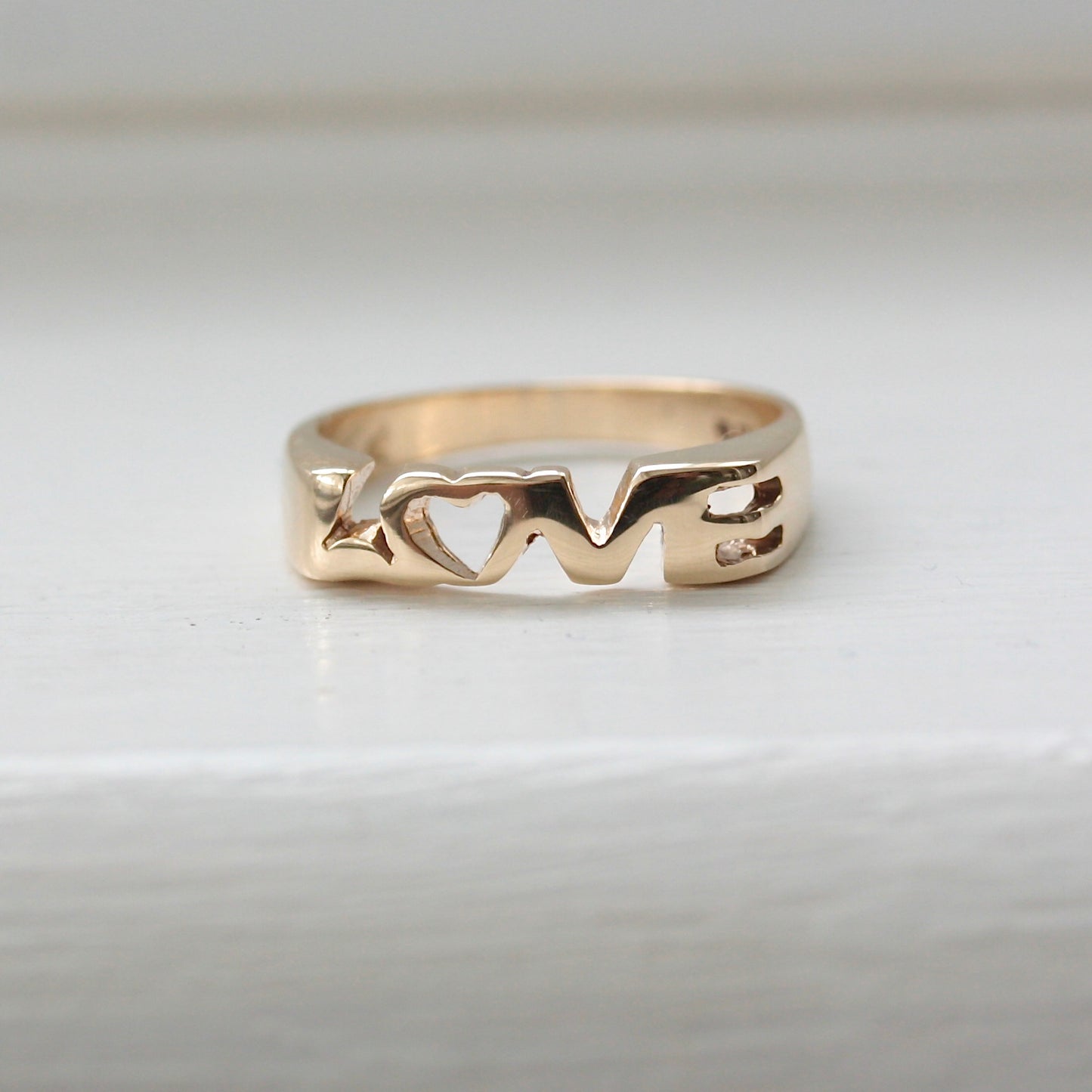 Vintage 9ct Gold 'LOVE' Ring, 1986