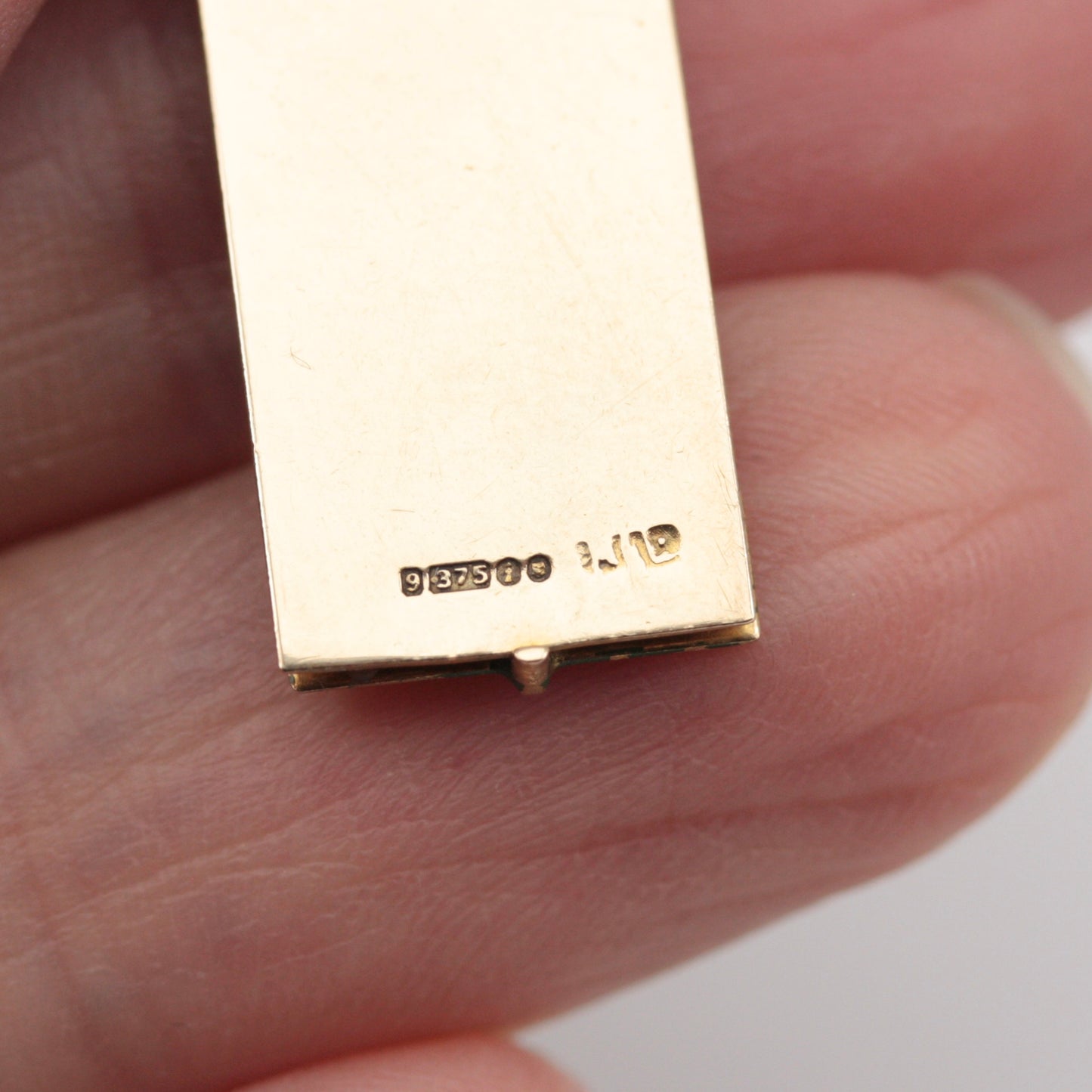 Vintage 9ct Gold and Enamel Cheque Book Charm, 1964