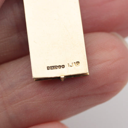 Vintage 9ct Gold and Enamel Cheque Book Charm, 1964