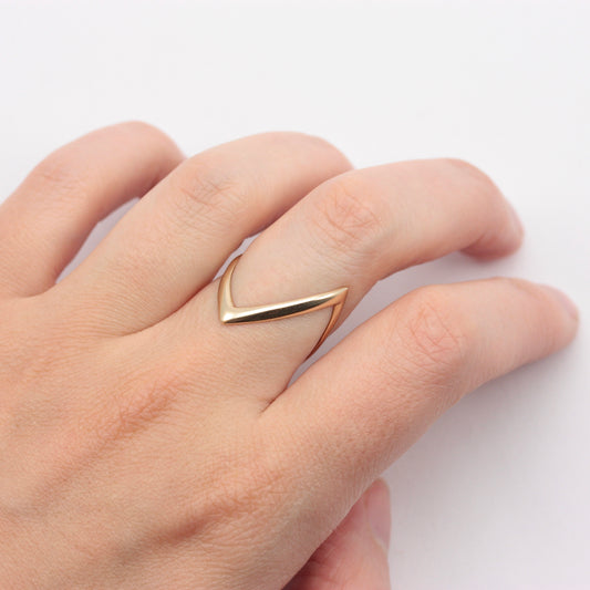 1970s 9ct gold double wishbone ring