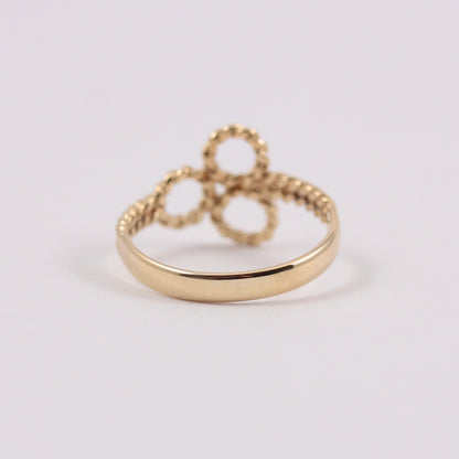 Vintage 9ct Gold Rope Trefoil Ring, 1978