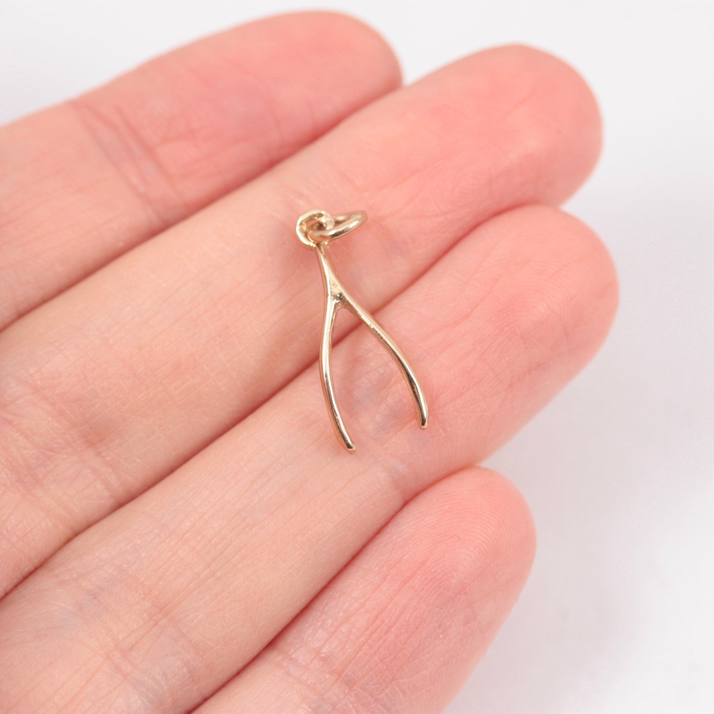 Vintage 9ct Gold Wishbone Pendant / Charm
